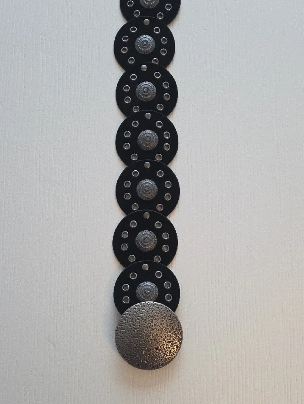 Black Belt With Silver Buckle & Eyelets